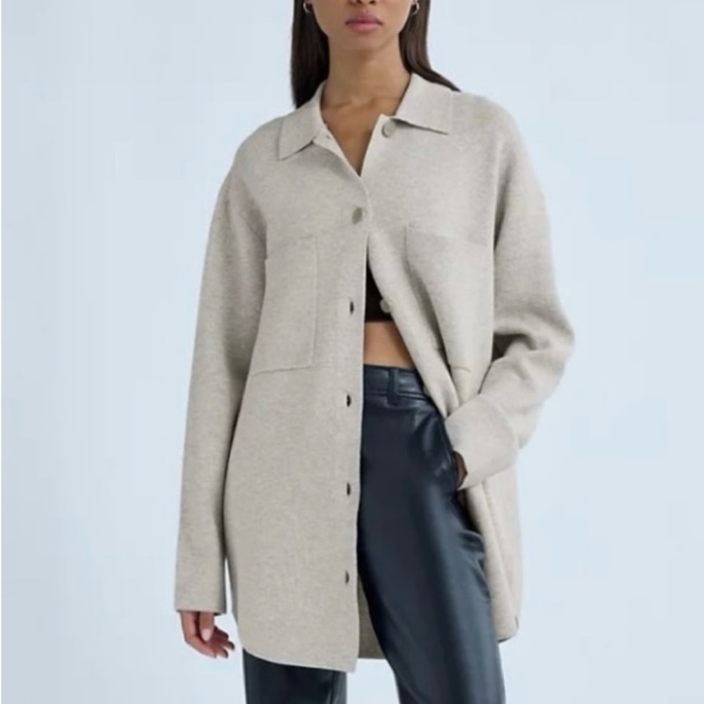 Aritzia Cream Button-Up Cardigan